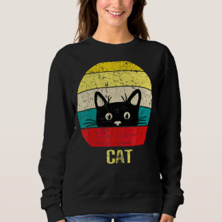 Vintage schwarze Katze Peeking Retro Feel Top Cat