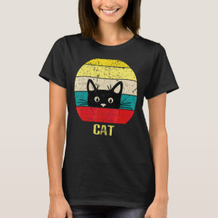Vintage schwarze Katze Peeking Retro Feel Top Cat