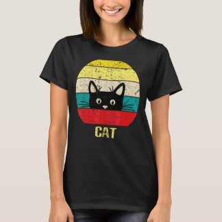 Vintage schwarze Katze Peeking Retro Feel Top Cat