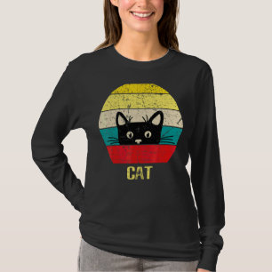 Vintage schwarze Katze Peeking Retro Feel Top Cat