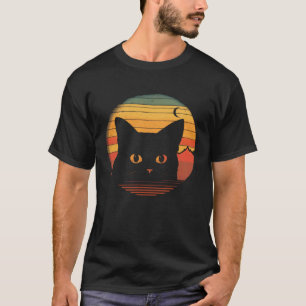 Vintage Schwarze Katze Retro-Stil Schwarze Kätzche T-Shirt
