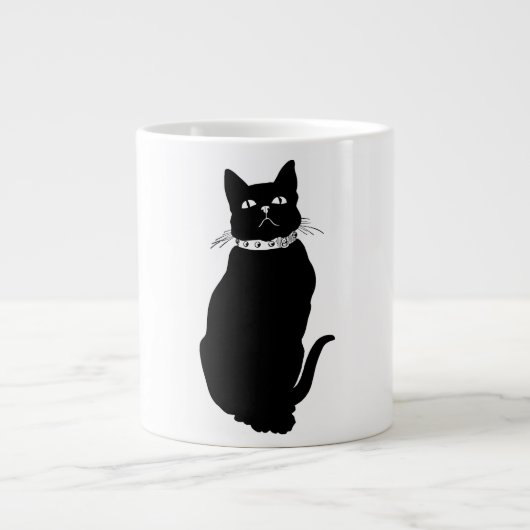 Vintage Schwarze Katze Tasse (Vorderseite)