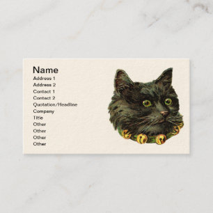 Vintage schwarze Katze Visitenkarte