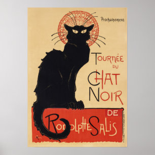 Vintage Schwarze Katze Werbeplakat Poster