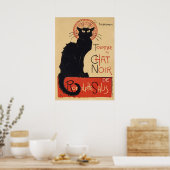 Vintage Schwarze Katze Werbeplakat Poster (Küche)
