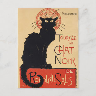 Vintage Schwarze Katze Werbeplakat Postkarte
