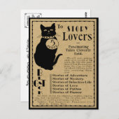 Vintage "SCHWARZE KATZE"-WERBUNG FÜR GESCHICHTSLOV Postkarte (Vorne/Hinten)