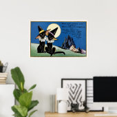 Vintage, schwarze Katzen-Deko-Poster Poster (Heimbüro)