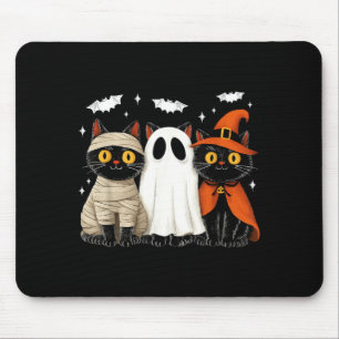 Vintage Schwarze Katzen Halloween Kürbis Mumie Hex Mousepad