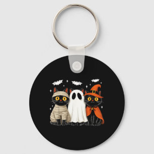 Vintage Schwarze Katzen Halloween Kürbis Mumie Hex Schlüsselanhänger