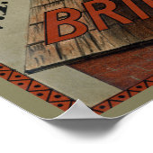 Vintage schwarze Katzen in der Mondlichtwerbung Poster (Ecke)