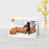 Vintage schwarze Katzen-Orchester-Karte Halloweens Karte (Gelbe Blume)