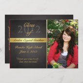 Vintage schwarze Klasse von Graduierungseinladunge Einladung (Vorne/Hinten)