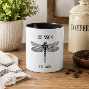 Vintage Schwarze Libelle Tasse