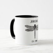 Vintage Schwarze Libelle Tasse (Vorderseite Links)
