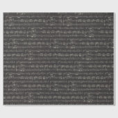 Vintage schwarze Musiknote Muster Musician Tissue Geschenkpapier (Flach)