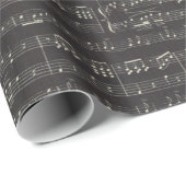 Vintage schwarze Musiknote Muster Musician Tissue Geschenkpapier (Rolleneckpunkt)