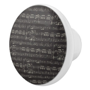 Vintage Schwarze Musiknote Muster Musiker Keramikknauf