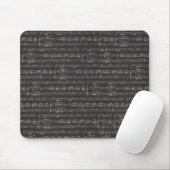 Vintage Schwarze Musiknote Muster Musiker Mousepad (Mit Mouse)
