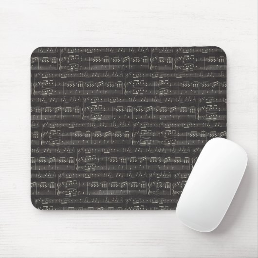 Vintage Schwarze Musiknote Muster Musiker Mousepad (Mit Mouse)
