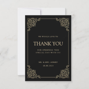 Vintage-Schwarze-Muslim-Hochzeit-Dankeskarten Dankeskarte