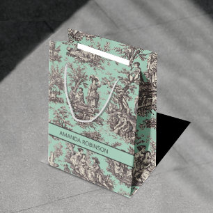 Vintage schwarze Pfefferminze de jouy Mittlere Geschenktüte