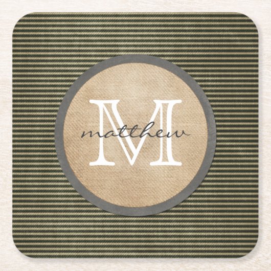 Vintage schwarze rechteckiger pappuntersetzer (Vorderseite)