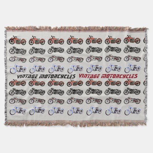 VINTAGE schwarze, rote, graue MOTORRÄDER Decke (Vorderseite)