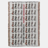 VINTAGE schwarze, rote, graue MOTORRÄDER Decke (Vorderseite Vertikal)