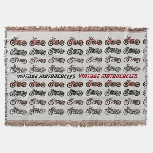 VINTAGE schwarze, rote, graue MOTORRÄDER Decke (Vorderseite)