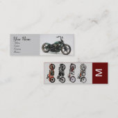 VINTAGE schwarze, rote, graue MOTORRÄDER Mini Visitenkarte (Vorne/Hinten)