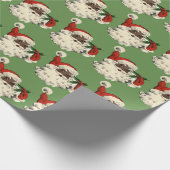 Vintage schwarze Sankt Geschenkpapier (Ecke)