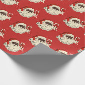Vintage schwarze Sankt mit Zuckerstange Geschenkpapier (Ecke)