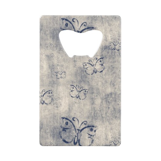 Vintage Schwarze Schmetterlinge Kreditkartenflaschenöffner (Vorderseite)