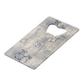 Vintage Schwarze Schmetterlinge Kreditkartenflaschenöffner (Rückseite Schrägansicht)