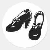 Vintage schwarze Schuhkleber Runder Aufkleber (Vorderseite)