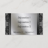 Vintage schwarze Spitze-Rosen-Goldgeschäfts-Karten Visitenkarte (Rückseite)