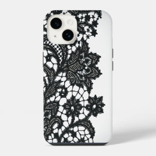 Vintage schwarze Spitze weiße Pariser Mode iPhone5 iPhone 14 Hülle