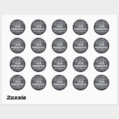 Vintage Schwarze Tafel Lichterkette Hochzeit Runder Aufkleber (Blatt)