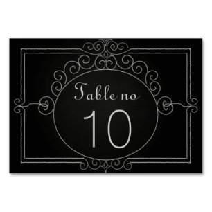Vintage schwarze Tafel Tischnummer