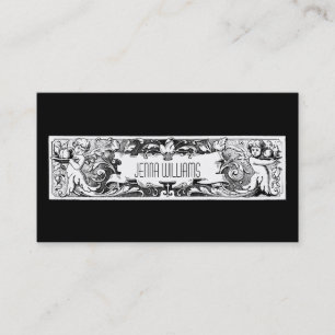 Vintage schwarze u. weiße einzigartige visitenkarte