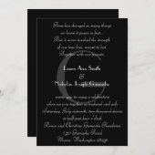 Vintage schwarze u. weiße Monogramm-Einladung Einladung (Vorne/Hinten)