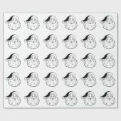 Vintage schwarze u. weiße Sankt Geschenkpapier (Flach)