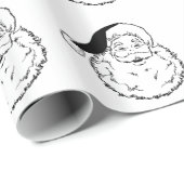 Vintage schwarze u. weiße Sankt Geschenkpapier (Rolleneckpunkt)