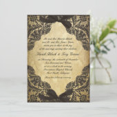 Vintage schwarze und Sahnespitze Einladung (Stehend Vorderseite)