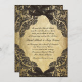 Vintage schwarze und Sahnespitze Einladung (Vorne/Hinten)