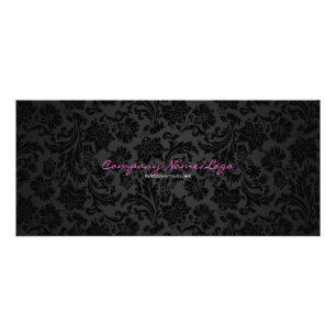 Vintage schwarze und weiße Damaskus Werbekarte