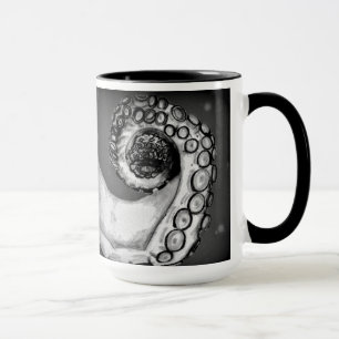 Vintage schwarze und weiße nautische Oktopus Tenta Tasse