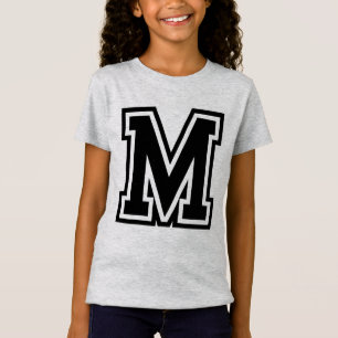 Vintage Schwarze Uni Monogramm T-Shirt