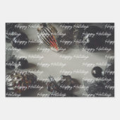 Vintage Schwarze Weihnachtsschmuck mit Ribbon Geschenkpapier Set (Vorderseite 2)